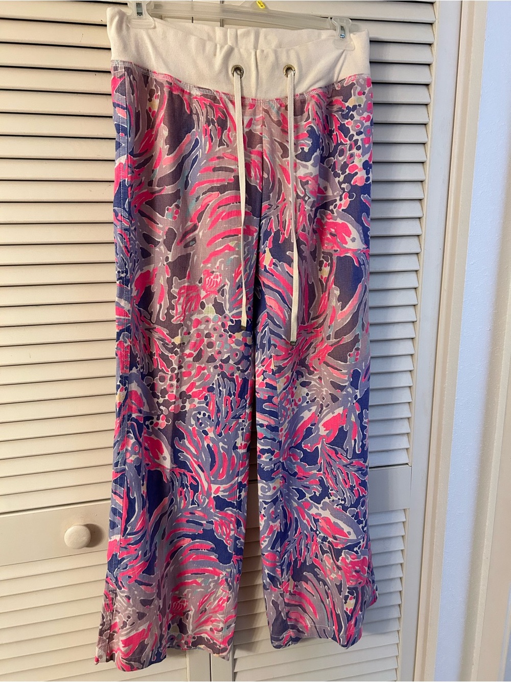 Lilly Pulitzer Linen The Beach Pant Iris Blue Shrimply Chic - Picture 2 of 5